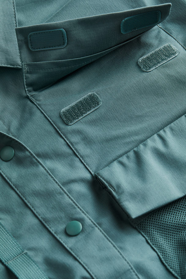 H&M Water-repellent Belted Shirt Green