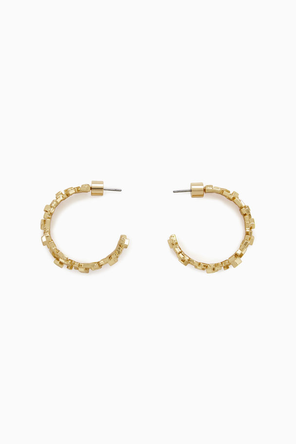 COS Textured Hoop Earrings Gold