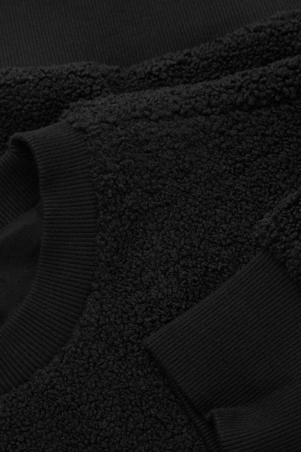 COS Oversized Teddy Sweater Black