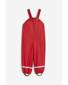 Rain Trousers With Braces Red