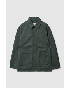 Regular-fit Patch-pocket Jacket Dark Green