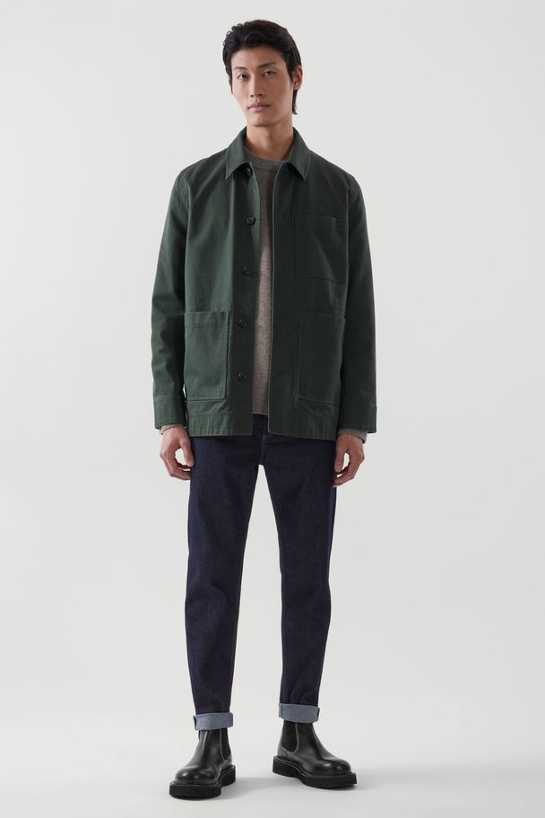 COS Regular-fit Patch-pocket Jacket Dark Green