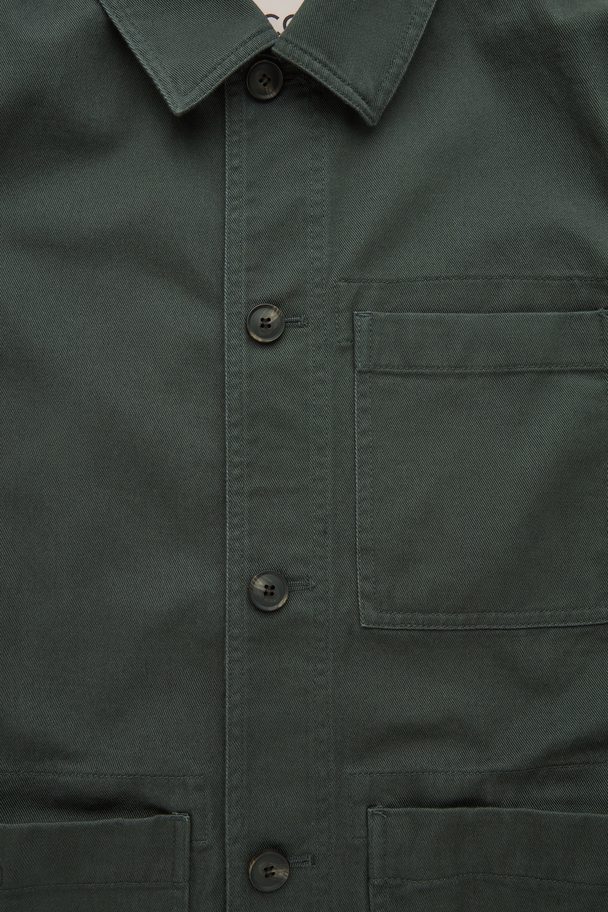 COS Regular-fit Patch-pocket Jacket Dark Green