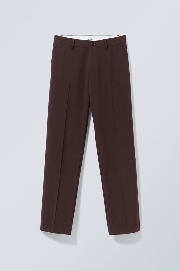 Weekday Lewis Regular Suit Trousers Brown