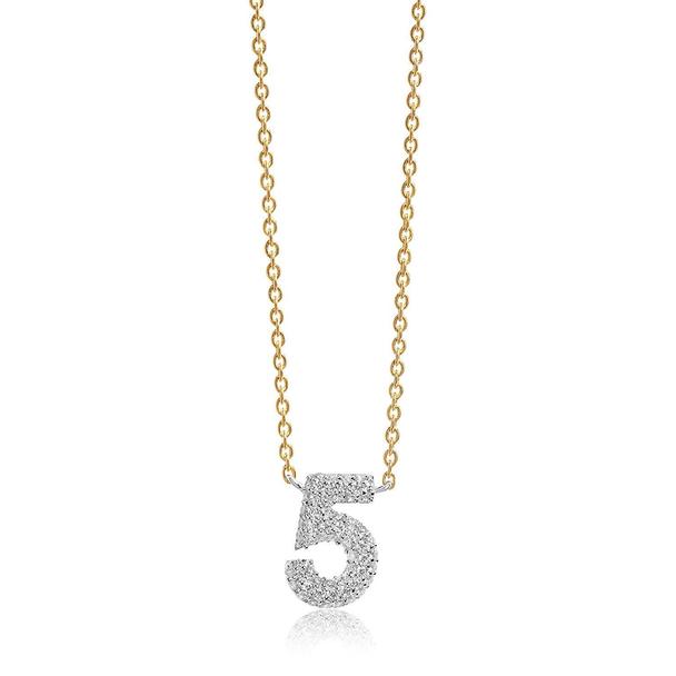 Sif Jakobs Jewellery Halskette Novoli Cinque - 18Kvergoldet mit weißen Zirkonia