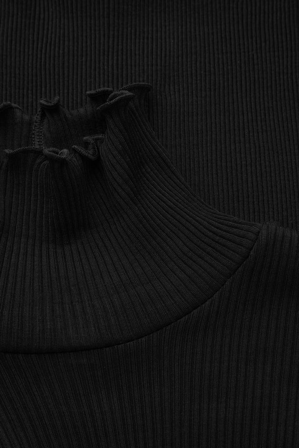 COS Ribbed-knit Maxi Dress Black