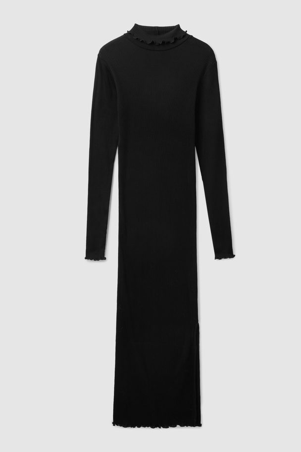 COS Ribbed-knit Maxi Dress Black