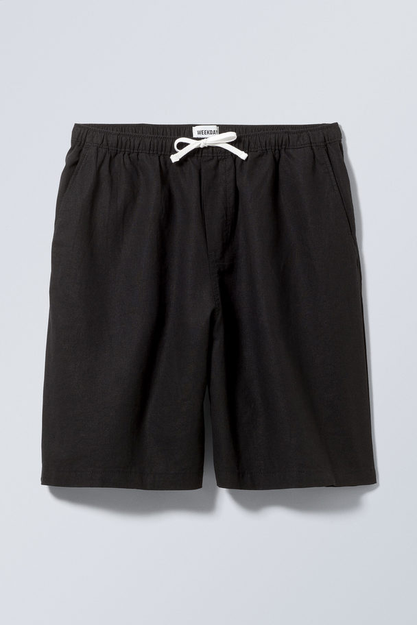 Weekday Lockere Leinenshorts Patrik Schwarz