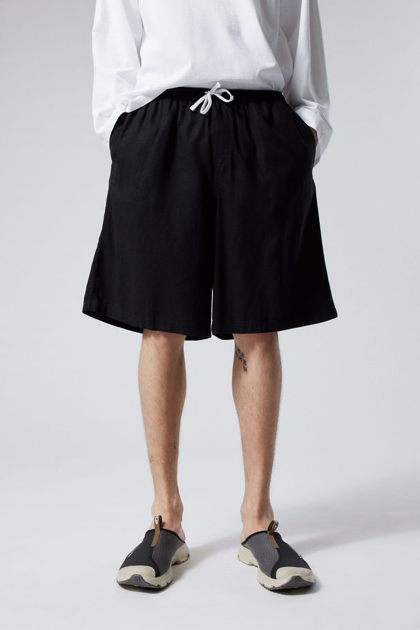 Weekday Lockere Leinenshorts Patrik Schwarz