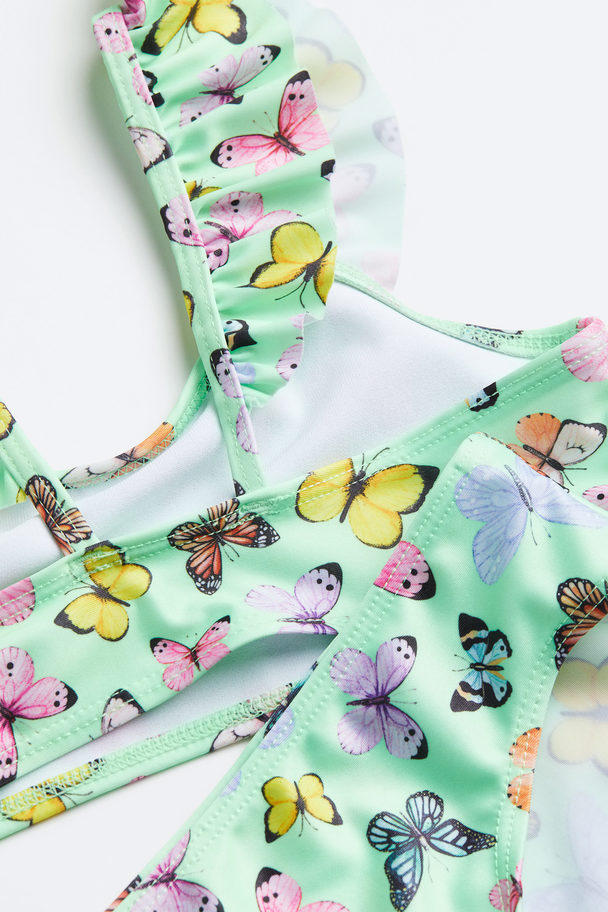 H&M Bikini Met Volants Mintgroen/vlinders