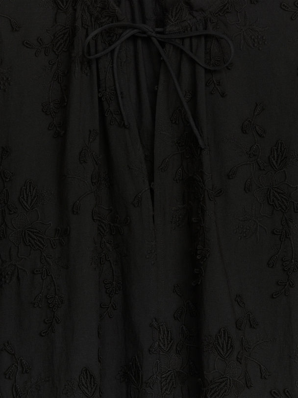 ARKET Embroidered Maxi Dress Black