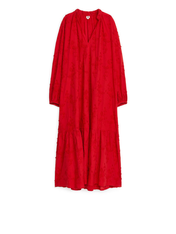 ARKET Maxi-jurk Met Borduursel Rood