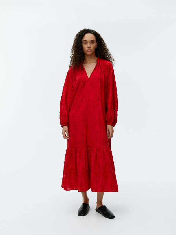 ARKET Maxi-jurk Met Borduursel Rood