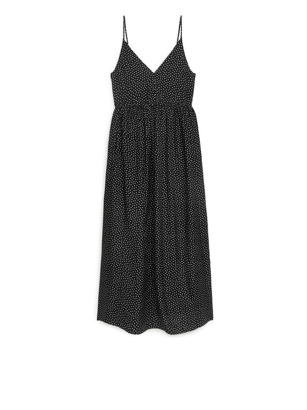Arket Printed Strap Dress Black/white