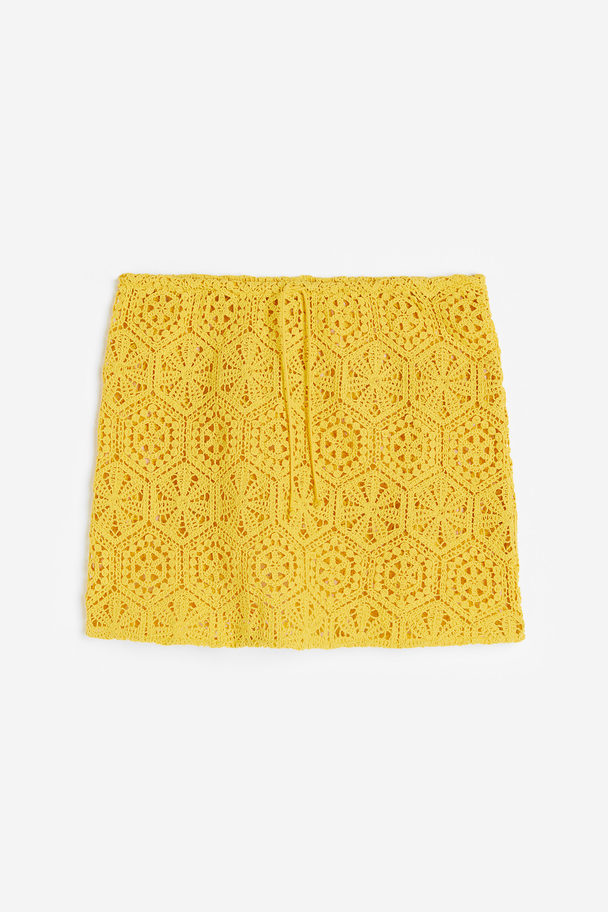 H&M Crochet-look Beach Skirt Yellow