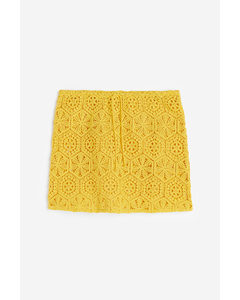 Crochet-look Beach Skirt Yellow