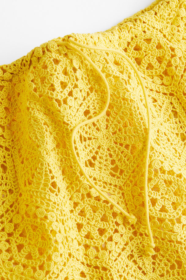 H&M Crochet-look Beach Skirt Yellow