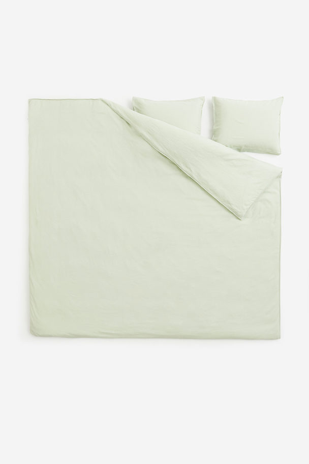 H&M HOME Bettwäsche aus Leinenmix für Doppel-/Kingsize-Bett Hellgrün