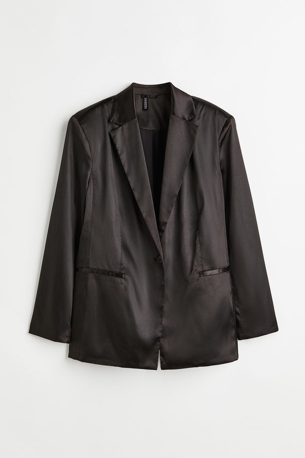H&M Oversize-Jacke aus Twill Schwarz