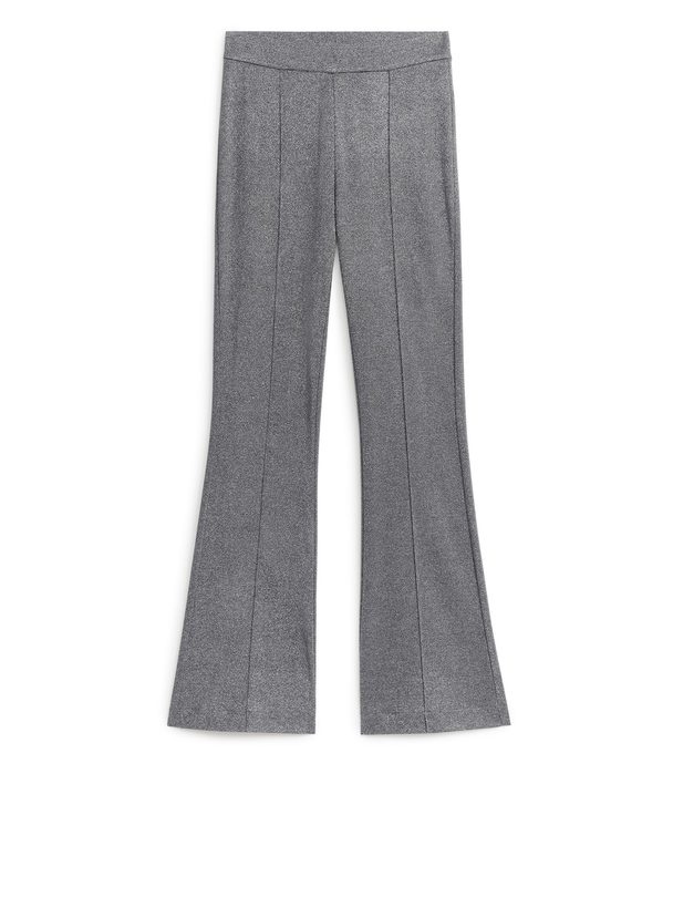 ARKET Glittery Jersey Trousers Dark Grey/glitter