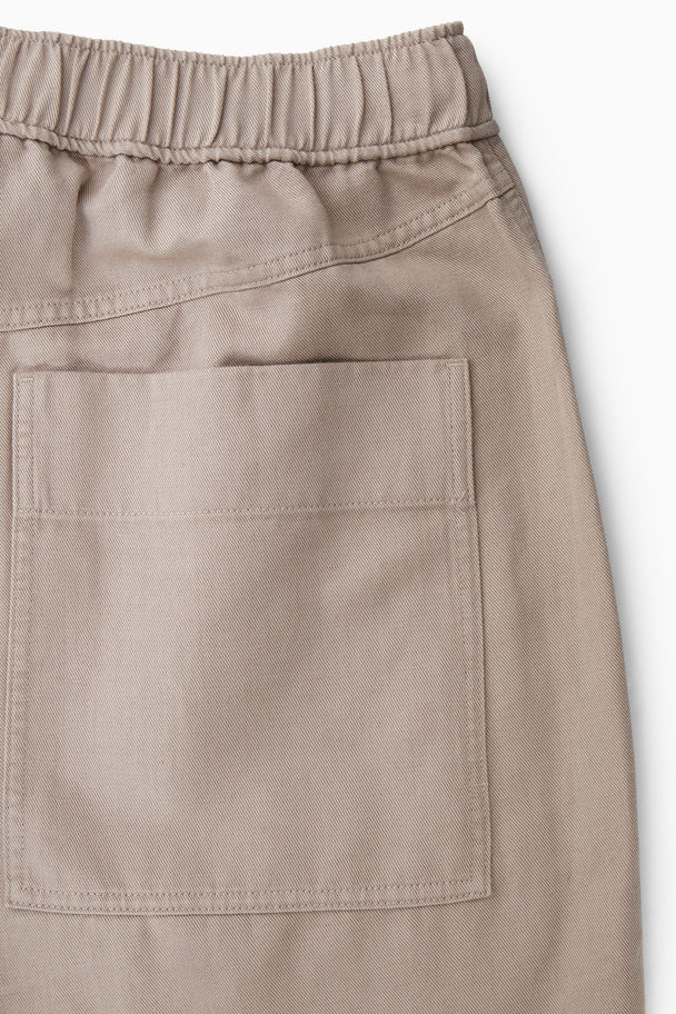COS Barrel-leg Drawstring Trousers Beige