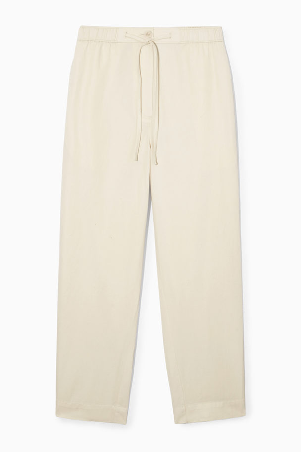COS Barrel-leg Drawstring Trousers Off-white
