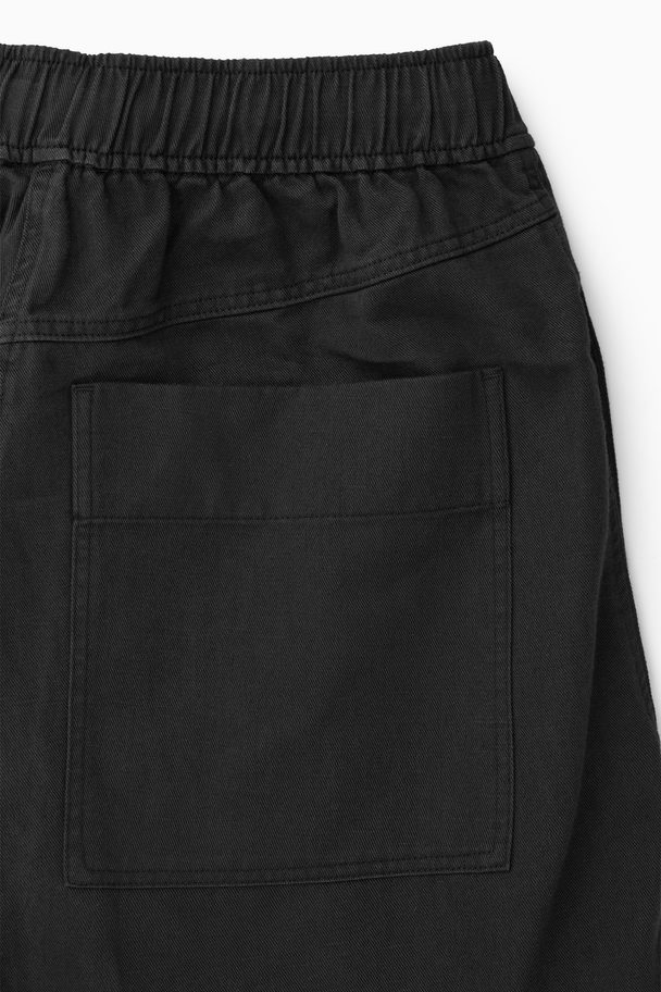 COS Barrel-leg Drawstring Trousers Black