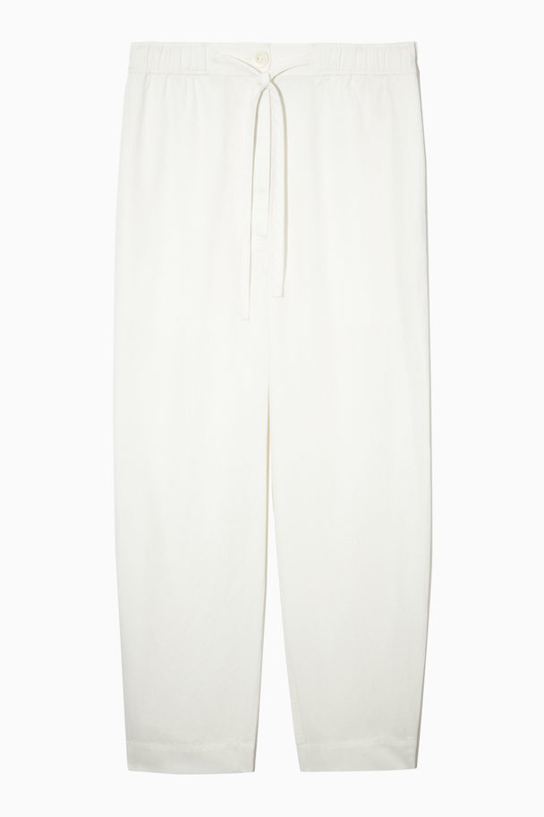 COS Barrel-leg Drawstring Trousers White