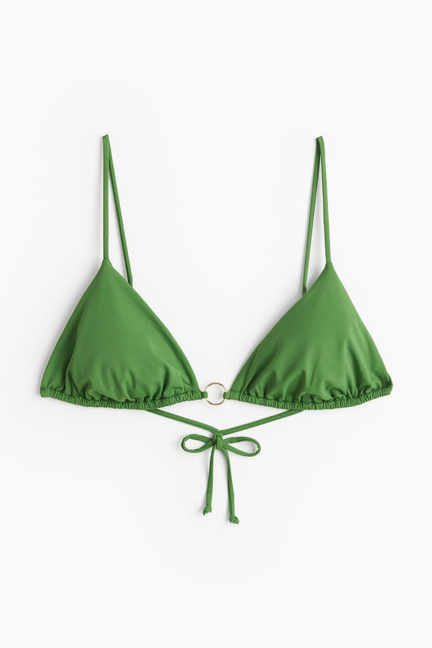 H&M Padded Triangle Bikini Top Green