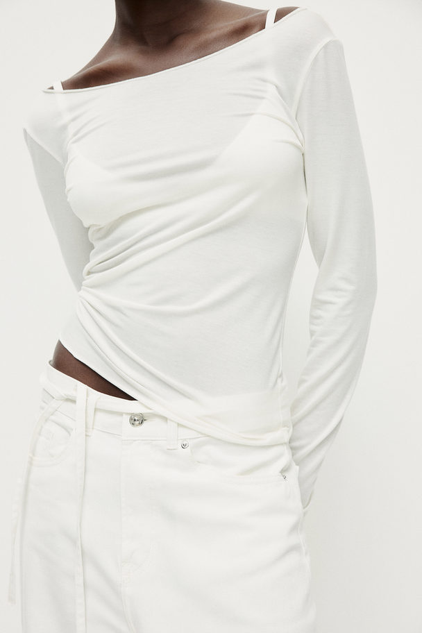 H&M Shirt aus Lyocell Weiß