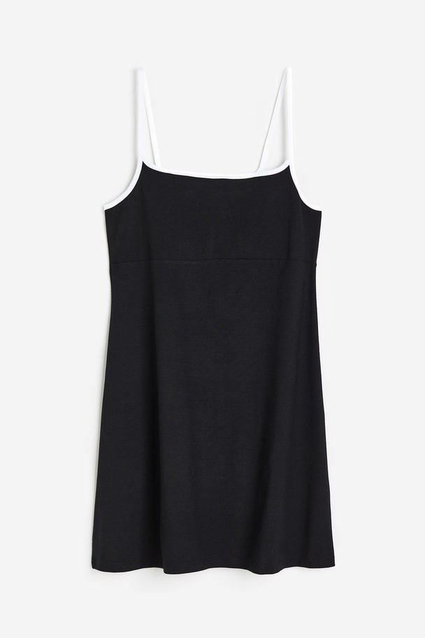H&M A-line Jersey Dress Black/white