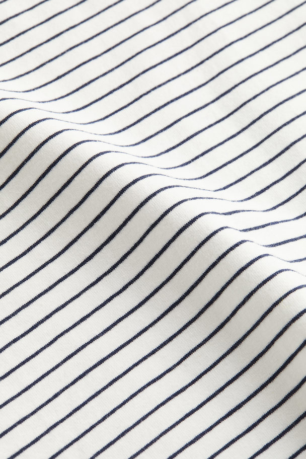 H&M Trikotkjole I A-lineform Hvit/stripet