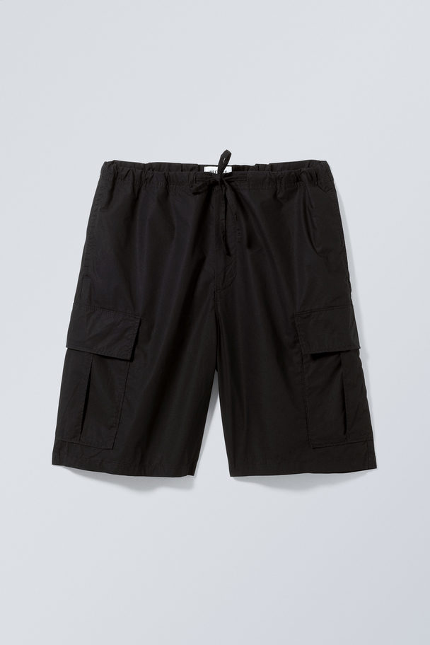 Weekday Lockere Fallschirm-Cargoshorts Schwarz