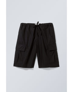 Losse Parachute-cargoshort Zwart