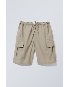 Løse Faldskærmscargoshorts Beige