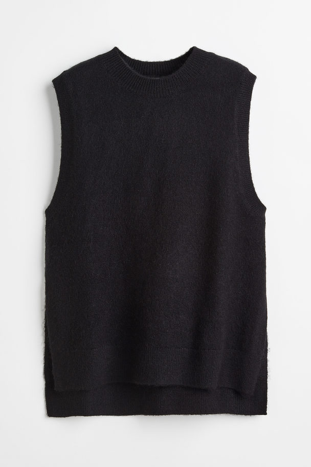 H&M Gebreide Slip-over Zwart