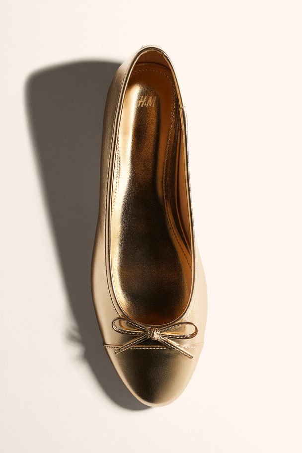 H&M Ballet Pumps Gold-coloured