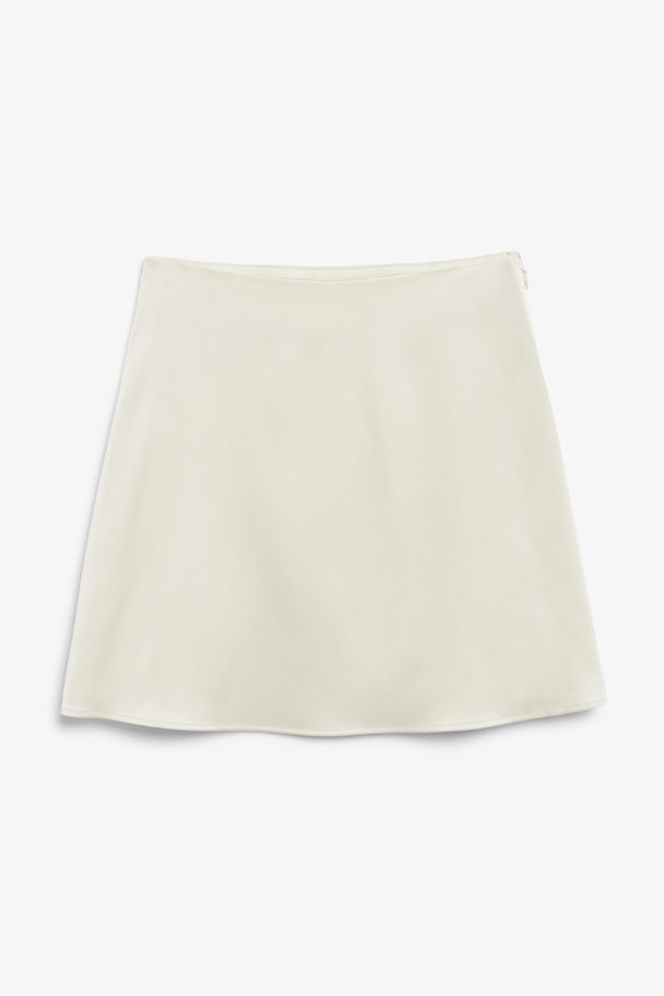 Monki White Satin Mini Skirt White