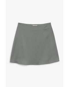 Grey Satin Mini Skirt Grey