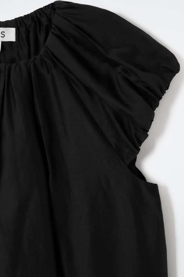 COS Voluminous Parachute Blouse Black