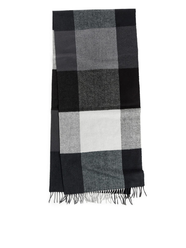 ARKET Wollen Sjaal Met Gingham-ruit Zwart/veelkleurig