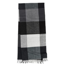 Wollen Sjaal Met Gingham-ruit Zwart/veelkleurig