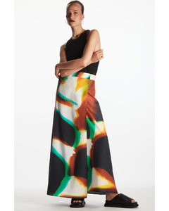 Printed Silk-blend Maxi Wrap Skirt Multicolour