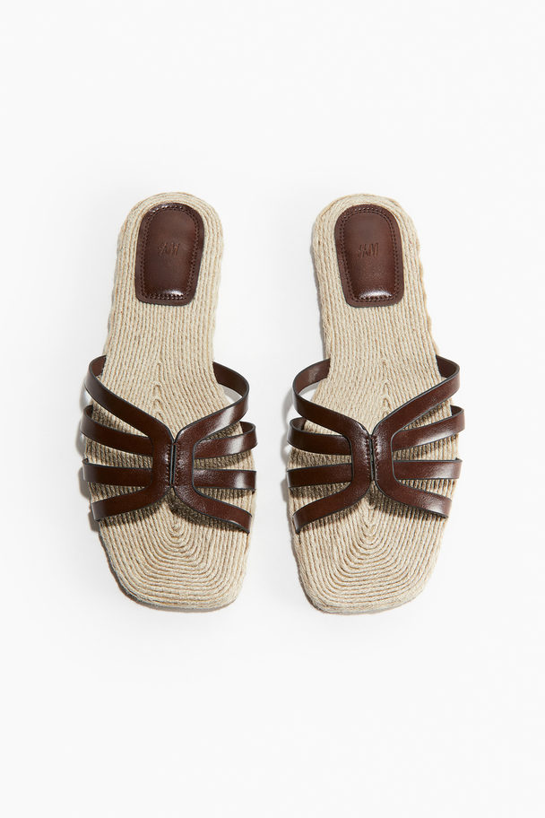 H&M Espadrille-sandaler Mørkebrun