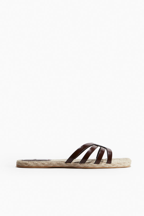 H&M Espadrille-sandaler Mørkebrun