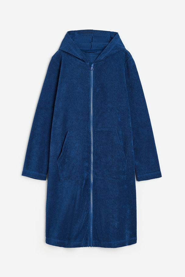 H&M Terry Dressing Gown Navy Blue
