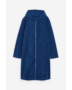 Terry Dressing Gown Navy Blue