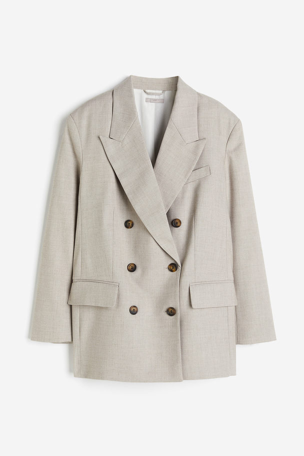 H&M Zweireihiger Oversize-Blazer Beige