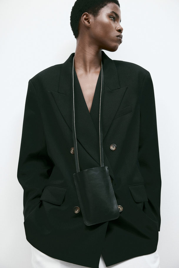 H&M Oversized Double-breasted Blazer Zwart