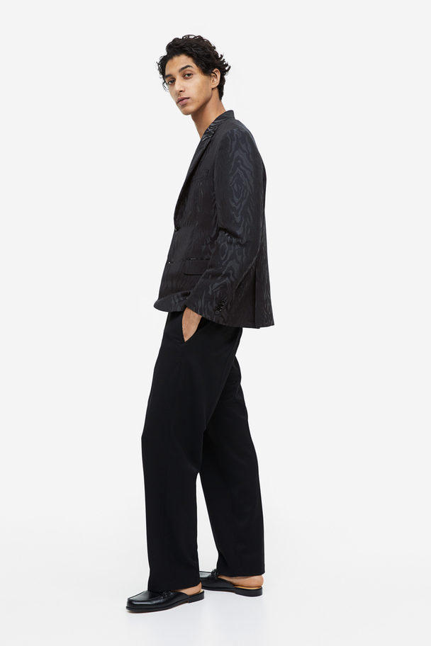 H&M Regular Fit Jacquard-weave Jacket Black/patterned